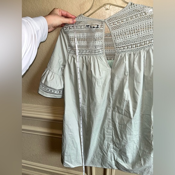 English Factory Lace Detail Mini Dress XS — Sage Poplin - Picture 13 of 15